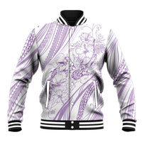 Sharks Couple Dreamy Polynesians Floral Sea Baseball Jacket Lilac LT7 Unisex Lilac - Polynesian Pride