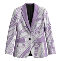 Sharks Couple Dreamy Polynesians Floral Sea Blazer Lilac - Polynesian Pride