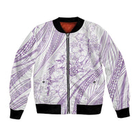 Sharks Couple Dreamy Polynesians Floral Sea Bomber Jacket Lilac - Polynesian Pride