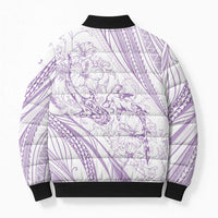 Sharks Couple Dreamy Polynesians Floral Sea Bomber Puffer Jacket Lilac LT7 - Polynesian Pride