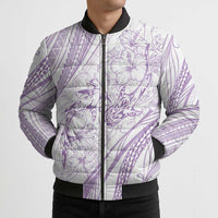 Sharks Couple Dreamy Polynesians Floral Sea Bomber Puffer Jacket Lilac LT7 - Polynesian Pride