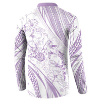Sharks Couple Dreamy Polynesians Floral Sea Button Sweatshirt Lilac LT7 - Polynesian Pride