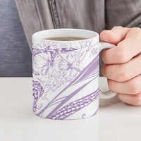 Sharks Couple Dreamy Polynesians Floral Sea Ceramic Mug Lilac LT7 - Polynesian Pride