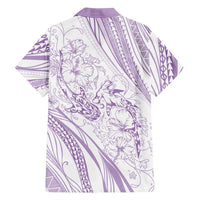 Sharks Couple Dreamy Polynesians Floral Sea Family Matching Mermaid Dress and Hawaiian Shirt Lilac - Polynesian Pride