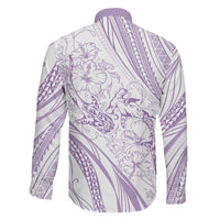 Sharks Couple Dreamy Polynesians Floral Sea Family Matching Summer Maxi Dress and Hawaiian Shirt Lilac - Polynesian Pride