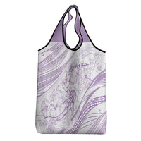 Sharks Couple Dreamy Polynesians Floral Sea Grocery Bag Lilac - Polynesian Pride