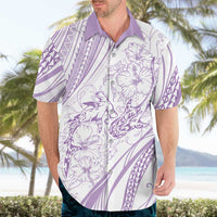 Sharks Couple Dreamy Polynesians Floral Sea Hawaiian Shirt Lilac LT7 - Polynesian Pride