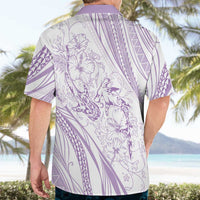 Sharks Couple Dreamy Polynesians Floral Sea Hawaiian Shirt Lilac LT7 - Polynesian Pride