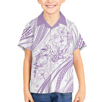 Sharks Couple Dreamy Polynesians Floral Sea Hawaiian Shirt Lilac LT7 - Polynesian Pride