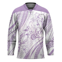 Sharks Couple Dreamy Polynesians Floral Sea Hockey Jersey Lilac - Polynesian Pride