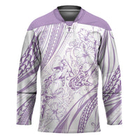 Sharks Couple Dreamy Polynesians Floral Sea Hockey Jersey Lilac LT7 Unisex Lilac - Polynesian Pride