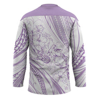 Sharks Couple Dreamy Polynesians Floral Sea Hockey Jersey Lilac LT7 - Polynesian Pride