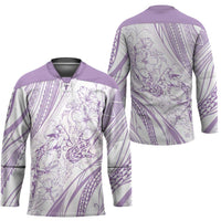 Sharks Couple Dreamy Polynesians Floral Sea Hockey Jersey Lilac - Polynesian Pride