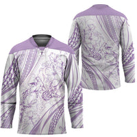 Sharks Couple Dreamy Polynesians Floral Sea Hockey Jersey Lilac LT7 - Polynesian Pride
