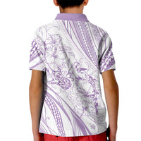 Sharks Couple Dreamy Polynesians Floral Sea Kid Polo Shirt Lilac LT7 - Polynesian Pride