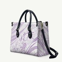 Sharks Couple Dreamy Polynesians Floral Sea Leather Bag Lilac - Polynesian Pride
