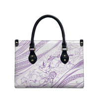Sharks Couple Dreamy Polynesians Floral Sea Leather Bag Lilac - Polynesian Pride