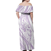 Sharks Couple Dreamy Polynesians Floral Sea Off Shoulder Maxi Dress Lilac LT7 - Polynesian Pride
