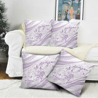 Sharks Couple Dreamy Polynesians Floral Sea Pillow Cover Lilac - Polynesian Pride