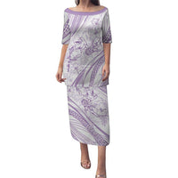 Sharks Couple Dreamy Polynesians Floral Sea Puletasi Lilac LT7 Long Dress Lilac - Polynesian Pride