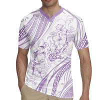 Sharks Couple Dreamy Polynesians Floral Sea Rugby Jersey Lilac - Polynesian Pride