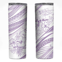 Sharks Couple Dreamy Polynesians Floral Sea Skinny Tumbler Lilac - Polynesian Pride