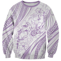 Sharks Couple Dreamy Polynesians Floral Sea Sweatshirt Lilac LT7 Unisex Lilac - Polynesian Pride