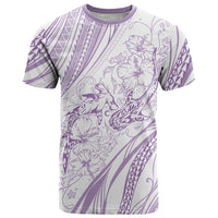 Sharks Couple Dreamy Polynesians Floral Sea T Shirt Lilac LT7 Lilac - Polynesian Pride
