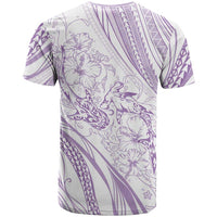 Sharks Couple Dreamy Polynesians Floral Sea T Shirt Lilac LT7 - Polynesian Pride