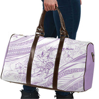 Sharks Couple Dreamy Polynesians Floral Sea Travel Bag Lilac - Polynesian Pride