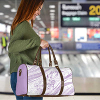 Sharks Couple Dreamy Polynesians Floral Sea Travel Bag Lilac - Polynesian Pride