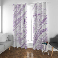 Sharks Couple Dreamy Polynesians Floral Sea Window Curtain Lilac - Polynesian Pride