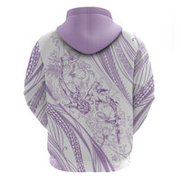Sharks Couple Dreamy Polynesians Floral Sea Zip Hoodie Lilac LT7 - Polynesian Pride