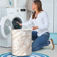 Sharks Couple Dreamy Polynesians Floral Sea Laundry Basket Hazel LT7 - Polynesian Pride