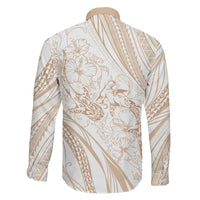 Sharks Couple Dreamy Polynesians Floral Sea Family Matching Long Sleeve Bodycon Dress and Hawaiian Shirt Hazel - Polynesian Pride