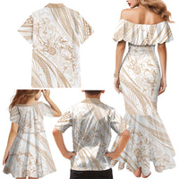 Sharks Couple Dreamy Polynesians Floral Sea Family Matching Mermaid Dress and Hawaiian Shirt Hazel - Polynesian Pride
