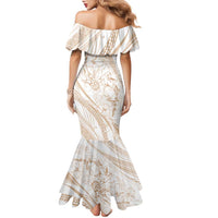 Sharks Couple Dreamy Polynesians Floral Sea Family Matching Mermaid Dress and Hawaiian Shirt Hazel - Polynesian Pride