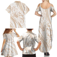 Sharks Couple Dreamy Polynesians Floral Sea Family Matching Summer Maxi Dress and Hawaiian Shirt Hazel - Polynesian Pride