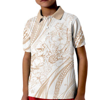 Sharks Couple Dreamy Polynesians Floral Sea Kid Polo Shirt Hazel LT7 Kid Hazel - Polynesian Pride