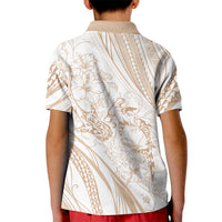 Sharks Couple Dreamy Polynesians Floral Sea Kid Polo Shirt Hazel LT7 - Polynesian Pride
