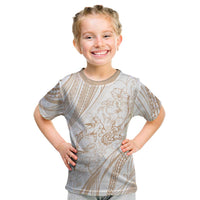 Sharks Couple Dreamy Polynesians Floral Sea Kid T Shirt Hazel LT7 Hazel - Polynesian Pride