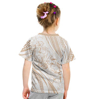 Sharks Couple Dreamy Polynesians Floral Sea Kid T Shirt Hazel LT7 - Polynesian Pride