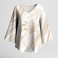Sharks Couple Dreamy Polynesians Floral Sea Kimono Sleeve Blouse Hazel LT7 Female Hazel - Polynesian Pride