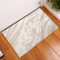 Sharks Couple Dreamy Polynesians Floral Sea Rubber Doormat Hazel LT7 - Polynesian Pride