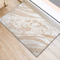 Sharks Couple Dreamy Polynesians Floral Sea Rubber Doormat Hazel LT7 - Polynesian Pride