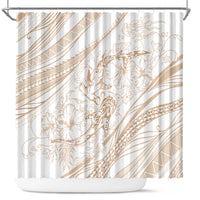 Sharks Couple Dreamy Polynesians Floral Sea Shower Curtain Hazel - Polynesian Pride