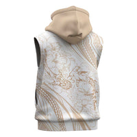 Sharks Couple Dreamy Polynesians Floral Sea Sleeveless Hoodie Hazel - Polynesian Pride