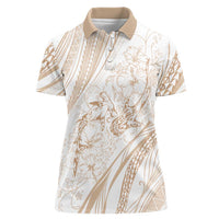 Sharks Couple Dreamy Polynesians Floral Sea Women Polo Shirt Hazel LT7 Female Hazel - Polynesian Pride