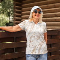 Sharks Couple Dreamy Polynesians Floral Sea Women Polo Shirt Hazel LT7 - Polynesian Pride