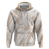 Sharks Couple Dreamy Polynesians Floral Sea Zip Hoodie Hazel LT7 Zip Hoodie Hazel - Polynesian Pride